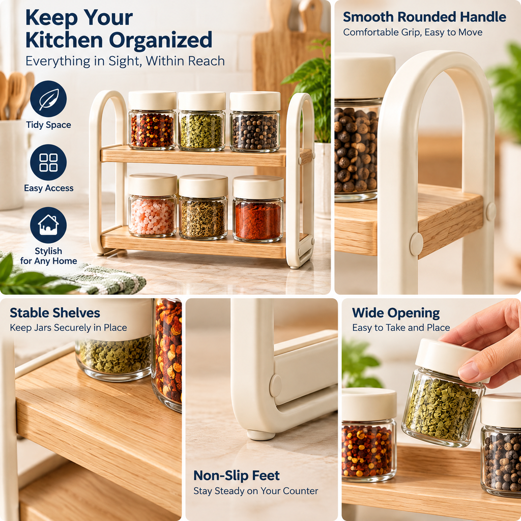 Livearon™ Two-Tier Spice Rack Set