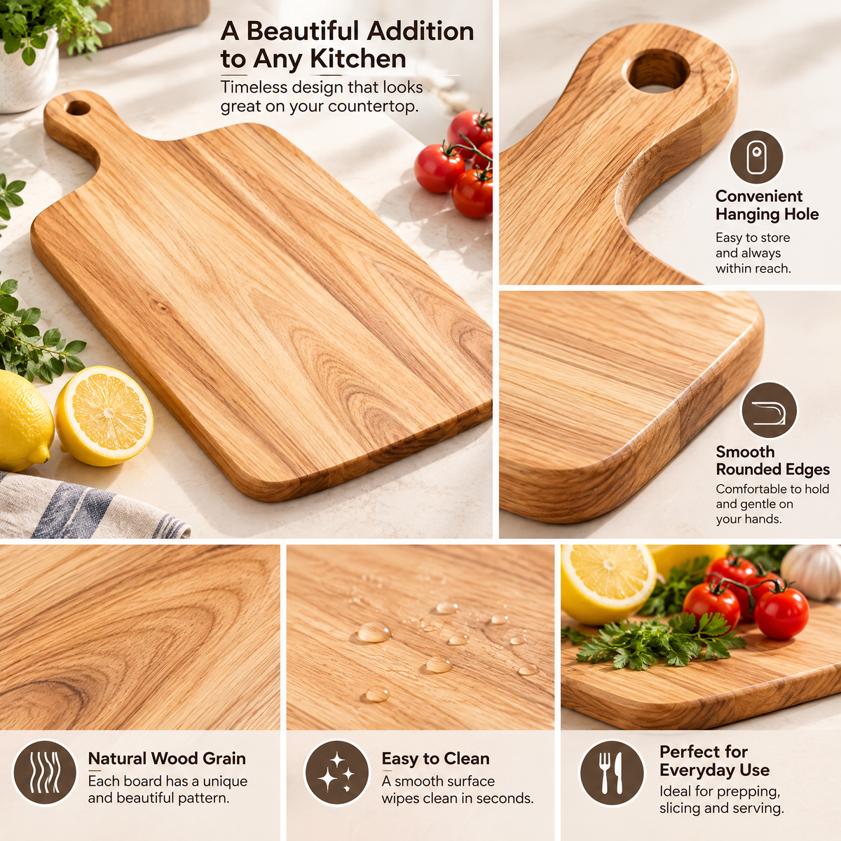 Livearon™ Wood Paddle Cutting Board