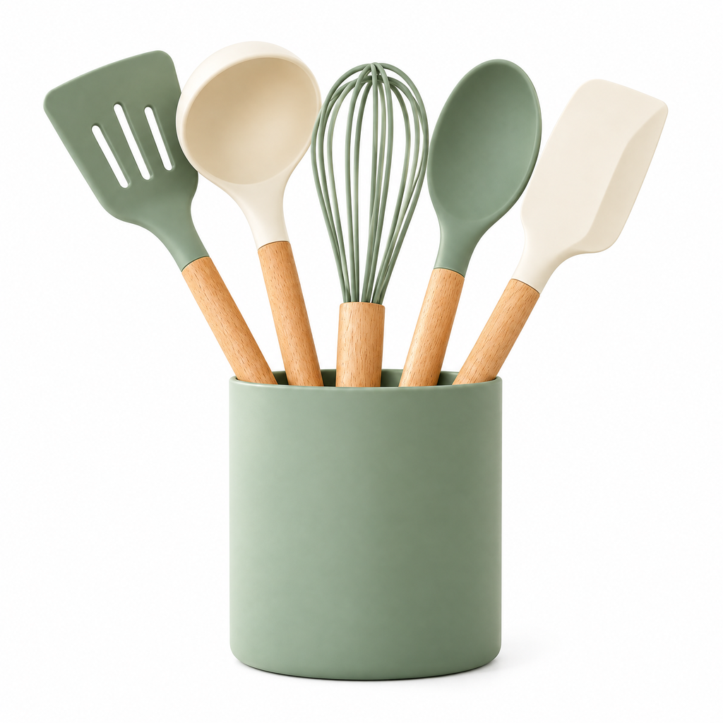Livearon™ Sage Silicone Utensil Set