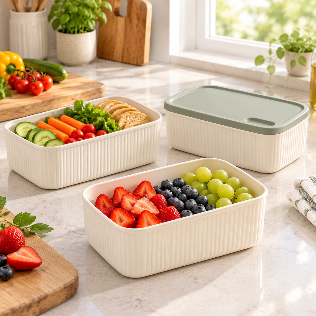 Livearon™ Sage-Lid Kitchen Storage Box Set