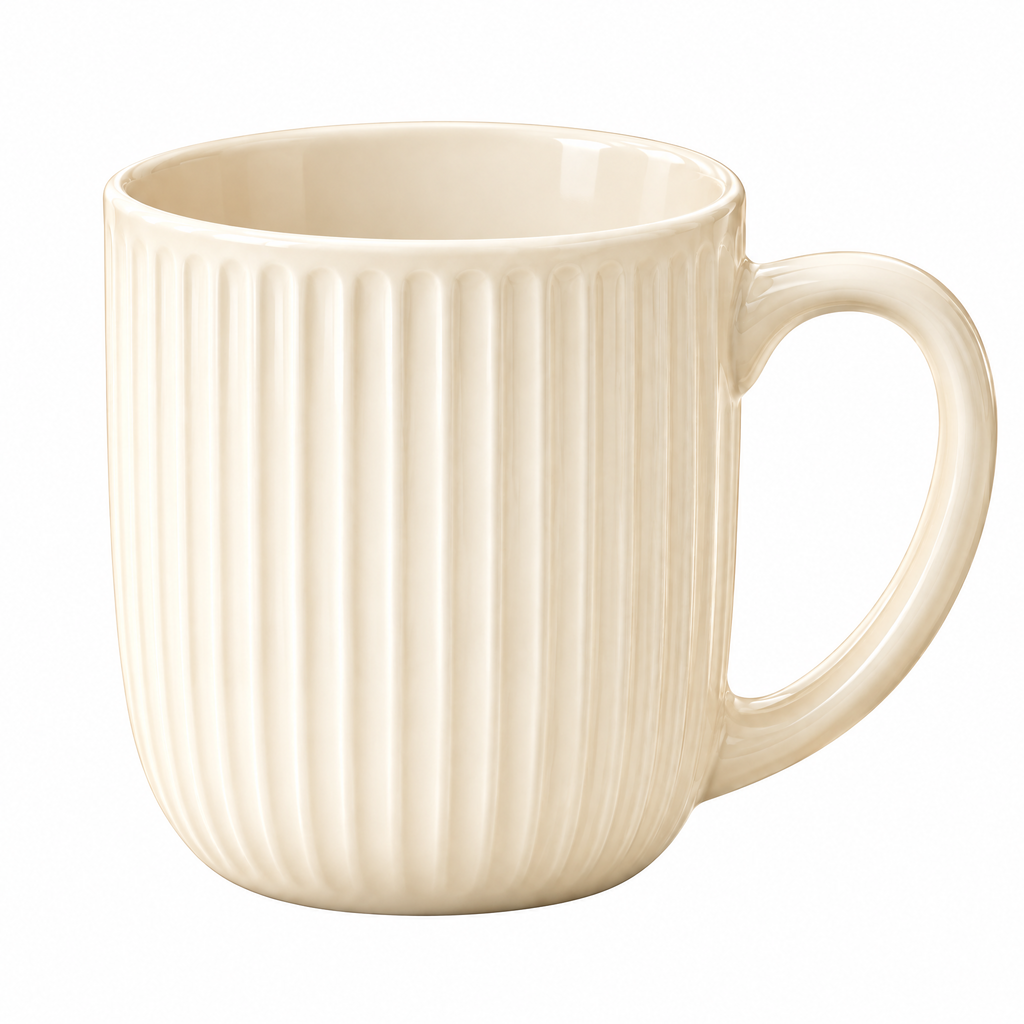 Livearon™ Cream Ribbed Coffee Mug
